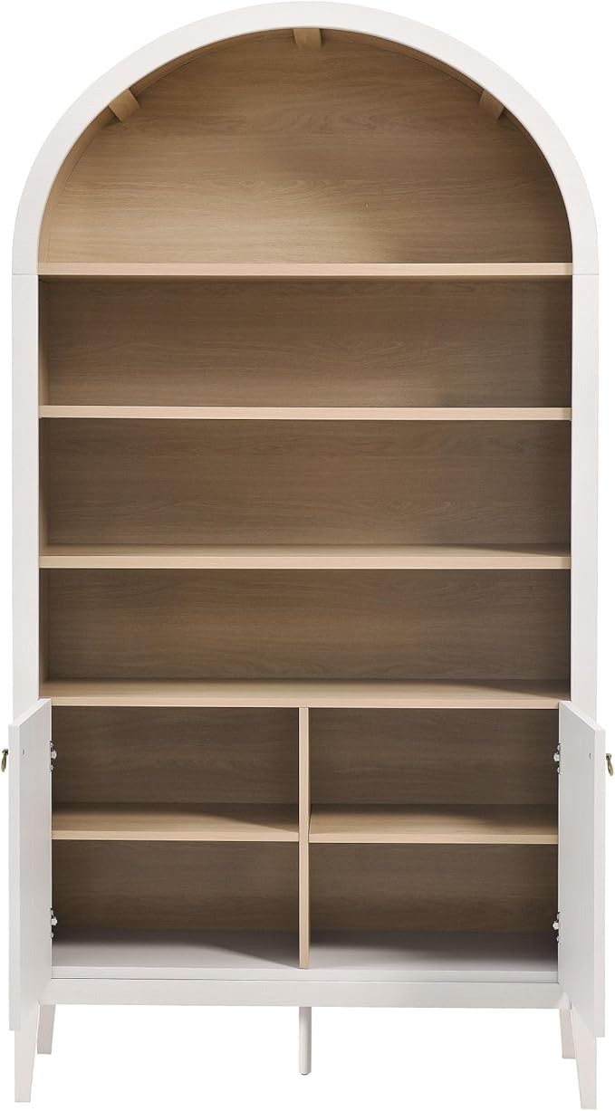 Modway Nolan Tall Arched Storage Display Cabinet in Ivory
