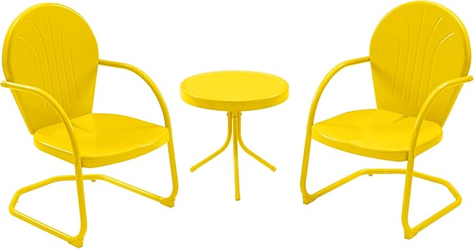Patio Bistro Set Retro Metal Outdoor Seating Set Conversation Set 3 Pieces