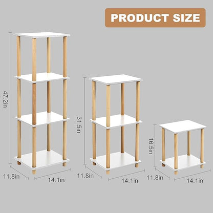 Haeterna 3-Tier White Bookshelf, Wooden Bookcase with Open Shelves, for Small Spaces,Living Room Bedroom Office,No-Tool Assembly,11.8" D x 14.1" W x 31.5" H inches.
