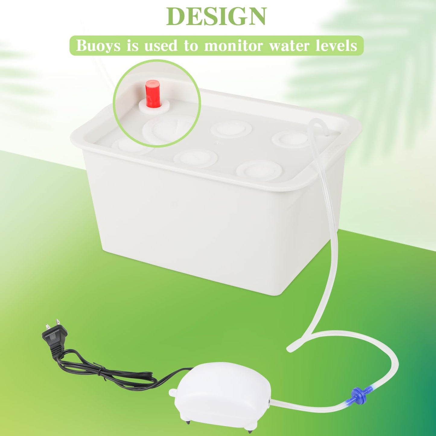 Aunifun Hydroponics Grower Kit DIY Self Watering Indoor Hydroponics Tools Hydroponic System Planting Container Include Aquarium Air Pump Buoy Planting Box