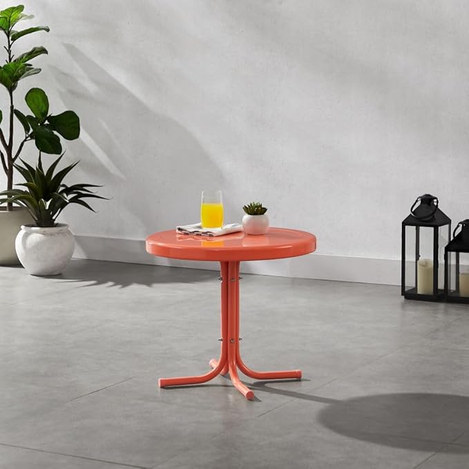 Crosley Furniture Griffith Weather Resistant Retro Metal Outdoor Side Table