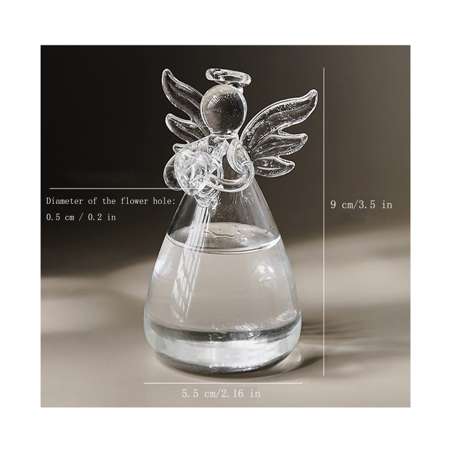 GENEDEY Angel Design Glass Vases Clear Flower Plant Terrarium Container Hanging Vase Wedding Decor Garden Ornaments Hanging Planter (Pack of 10)