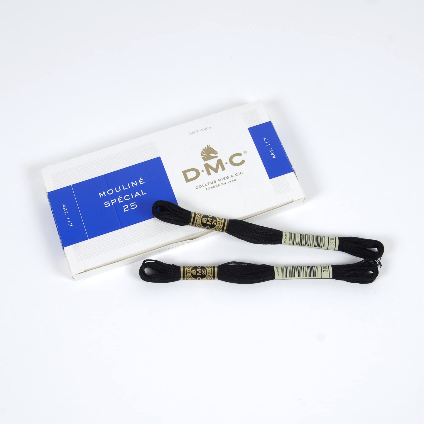 DMC 6-Strand Embroidery Cotton Floss - Black - 12/Pkg