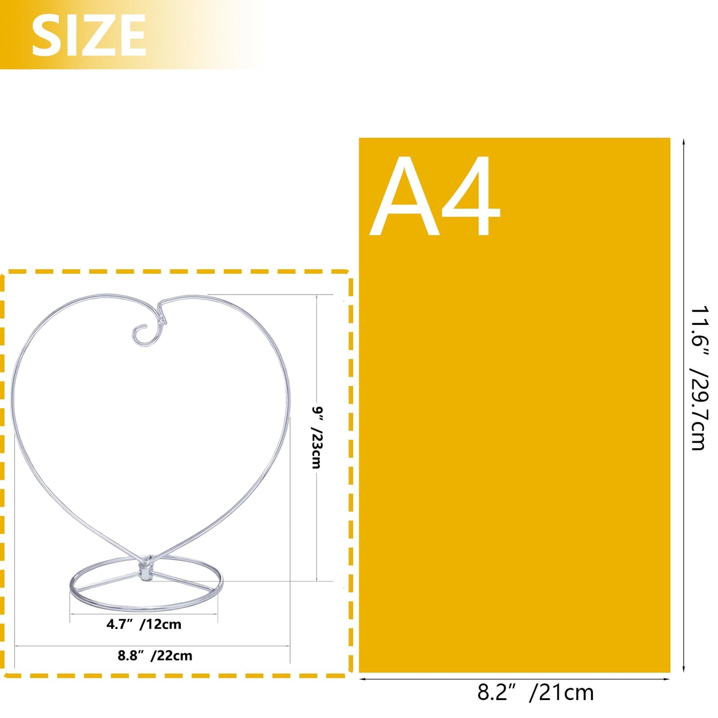 YY YEARCHY Ornament Display Stand for Hanging Glass Globe Ball, Air Plant Flower Holder (Silver, 9" x 8.8")