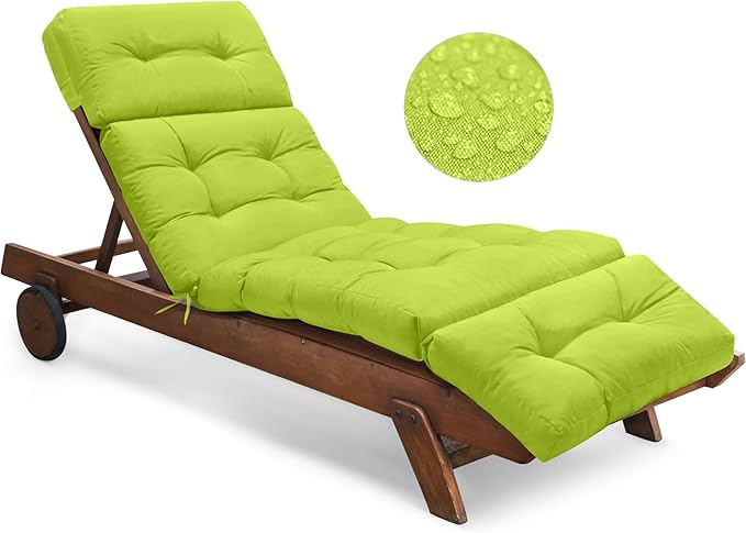 Waterproof Chaise Lounge Chair Cushions Outdoor 74.4 x 22 x 4.7 Inches