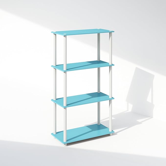 Furinno Turn-N-Tube Book Shelf, 4-Tier Bookshelf, Bookcase