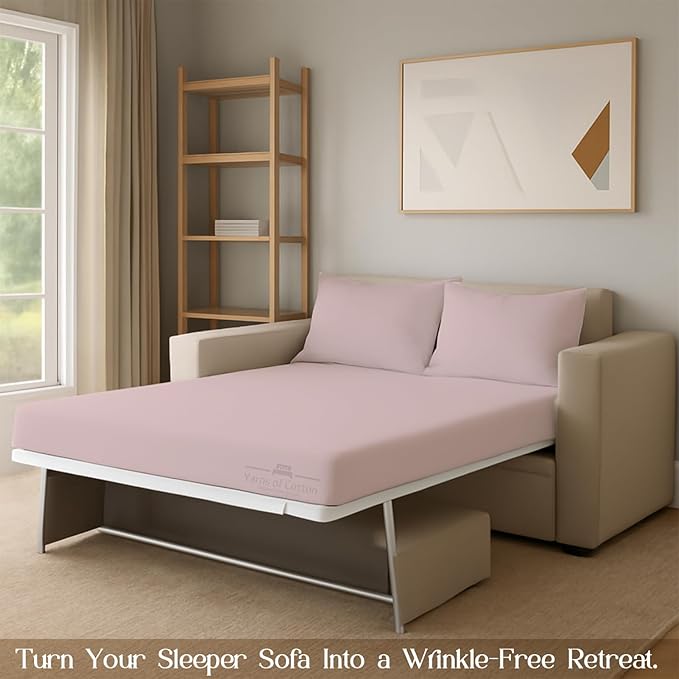 Sleeper Sofa Bed Sheet, 100% Cotton 400 Thread Count, 4 Piece Set, Deep Pocket