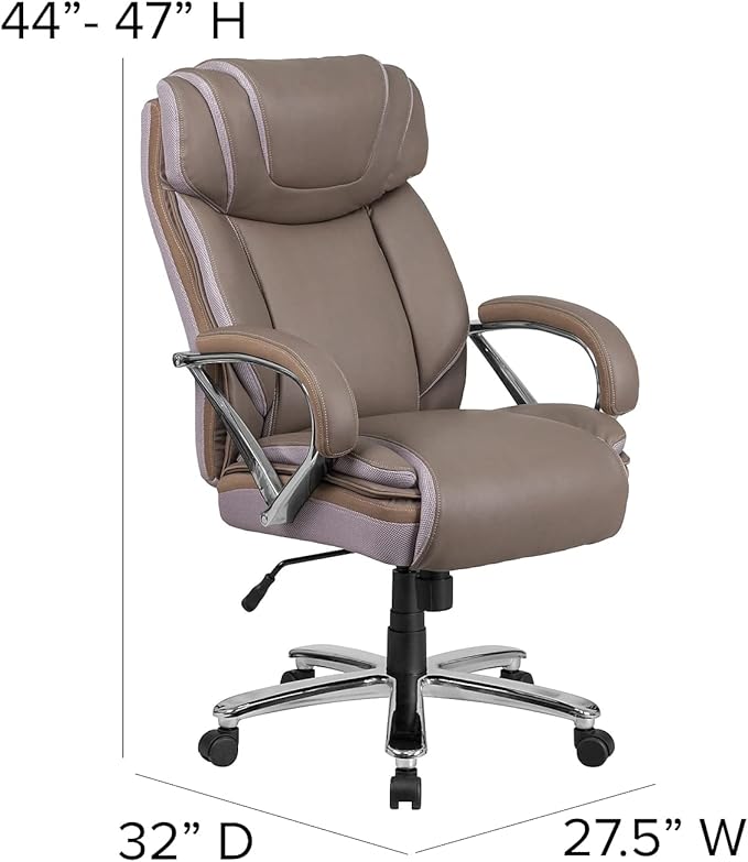 Flash Furniture HERCULES Series Big & Tall 500 lb. Rated Taupe LeatherSoft