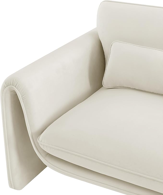 Meridian Furniture 199Cream-C Sloan Collection Modern | Contemporary Velvet