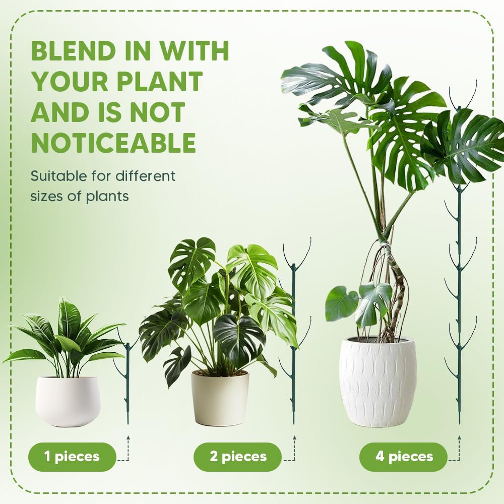 Stackable Monstera Plant Support, Garden Plant Support Stakes for Indoor Outdoor Plants, Climbing Plant Support Structures Plant Holder Stick Moss Pole for Support Tall Potted Plants (5 Pack)