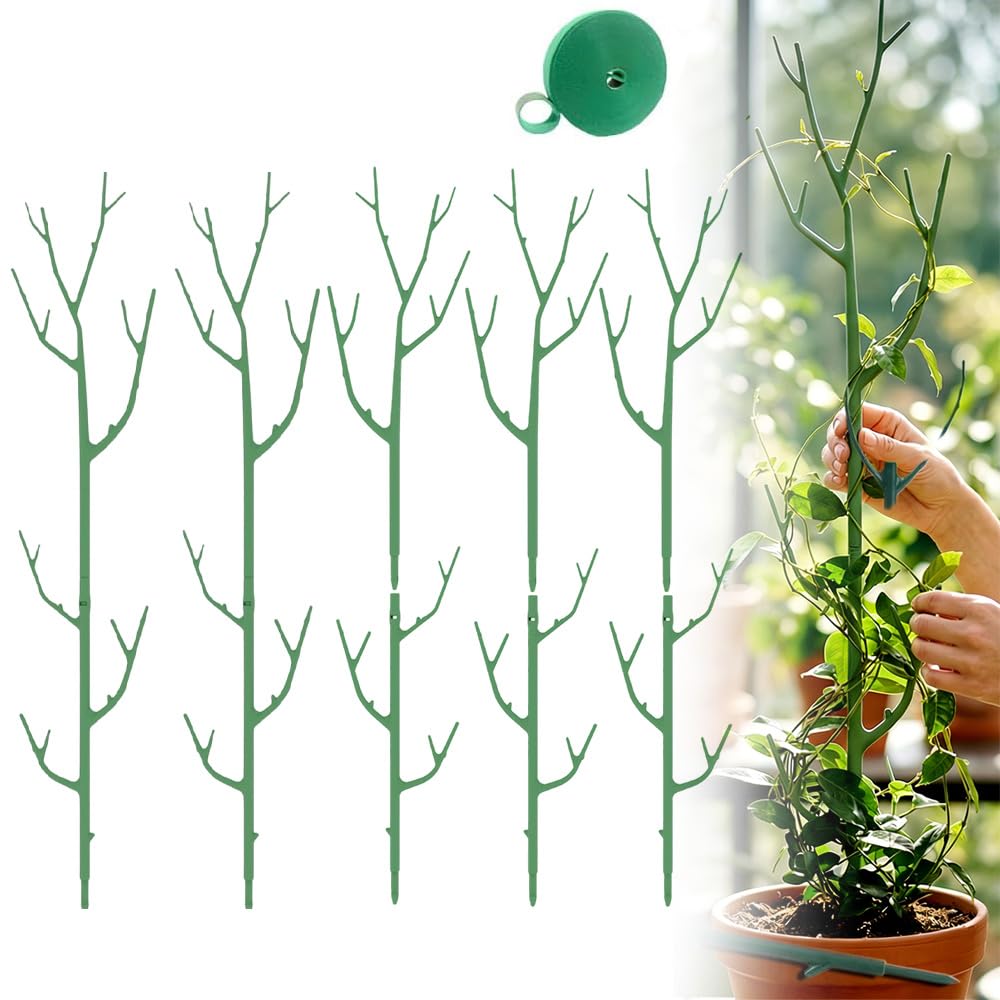 10 Pack Stackable Monstera Plant Support, Garden Plant Support Stakes for Indoor Outdoor Plants, Climbing Plant Support Structures Plant Holder Stick Moss Pole for Support Tall Potted Plants