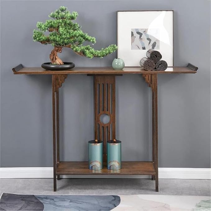 Japanese Style Console Table, Bamboo Accent Table