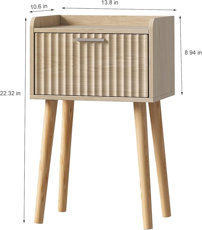 LAATOOREE Nightstand Set of 2, Small Bed Side Table