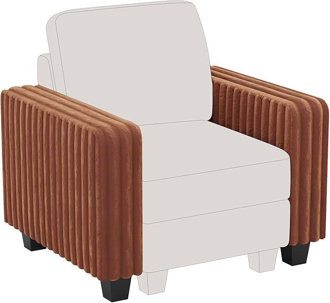 Belffin Plush Corduroy Modular Sectional Sofa Armrest Part Module