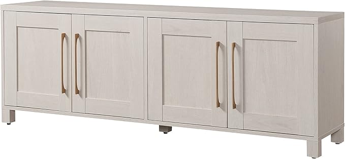 Henn&Hart Rectangular TV Stand for TV's up to 80" in Alder White, TV Stands for