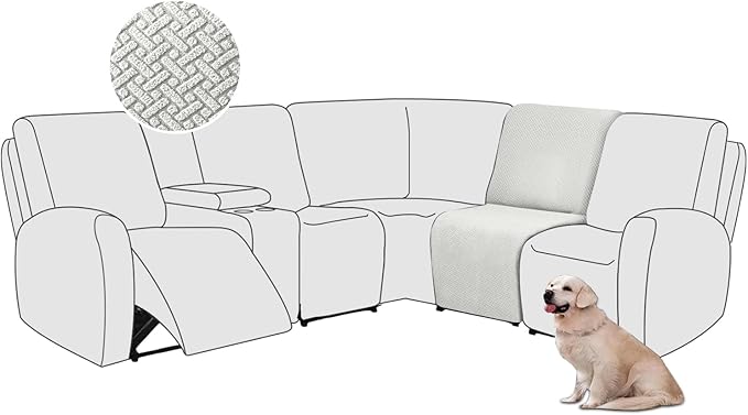 ALIECOM 100% Waterproof Recliner Sectional Couch Covers L Shape Stretch Corner