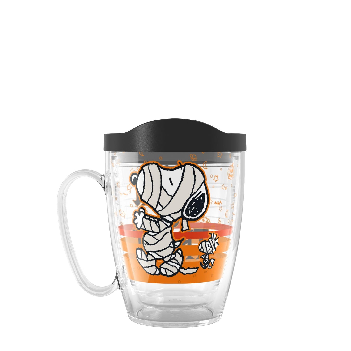 Tervis Peanuts - Halloween Snoopy Trick or Treat Made in USA Double Walled Insulated Tumbler Travel Cup Keeps Drinks Cold & Hot, 16oz Mug with Handle, Classic