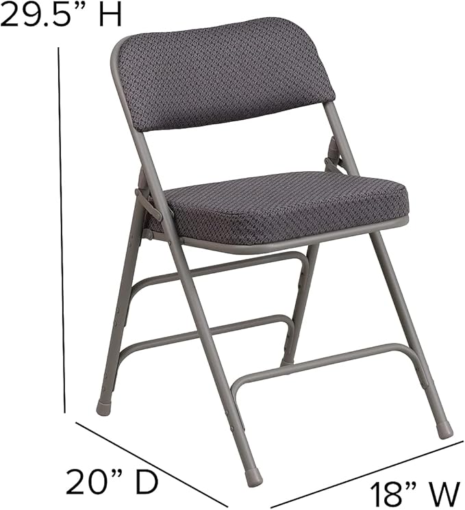 Flash Furniture 2 Pack HERCULES Series Premium Curved Triple Braced & Double