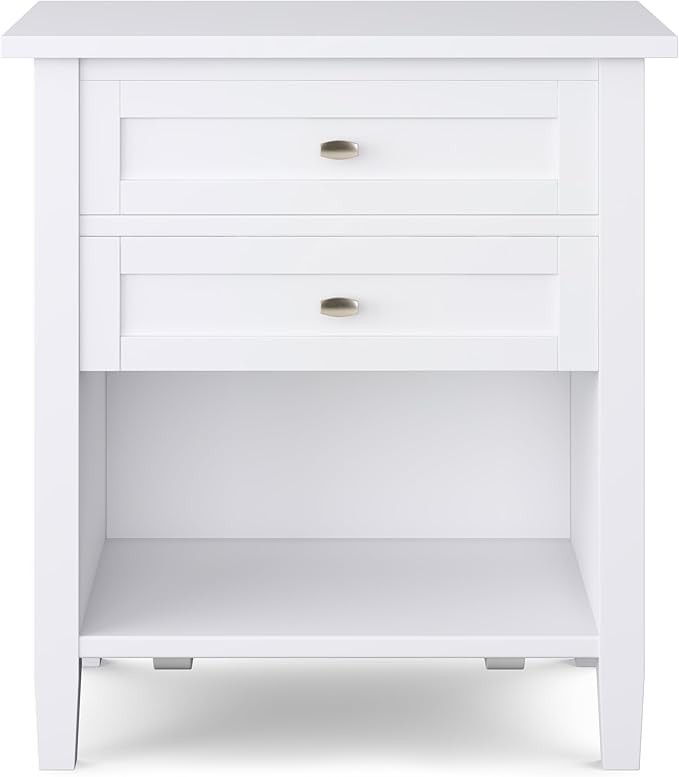 SIMPLIHOME Warm Shaker Solid Wood 24 inch Wide Transitional-Style Bedside