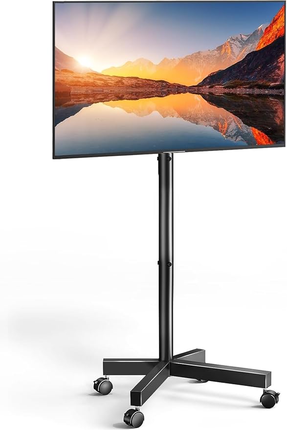 PERLESMITH Rolling TV Stand for 23–62 Inch TVs, Outdoor Mobile TV Cart Holds up