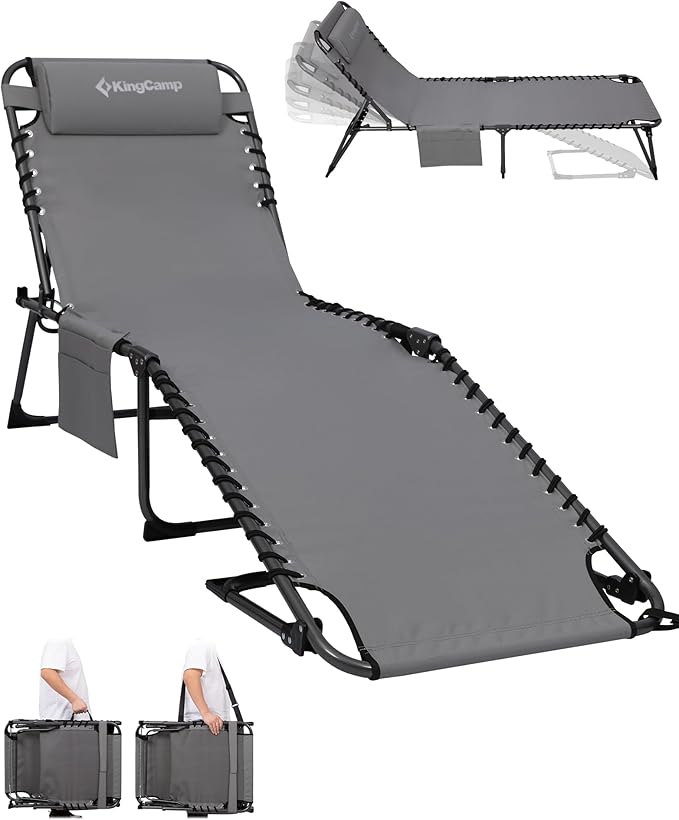 KingCamp Lounge Chair Outdoor, 400LBS Tanning Chairs