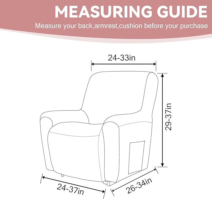 Cupuamon Recliner Chair Covers, Lazy Boy Recliner Covers Stretch Reclining