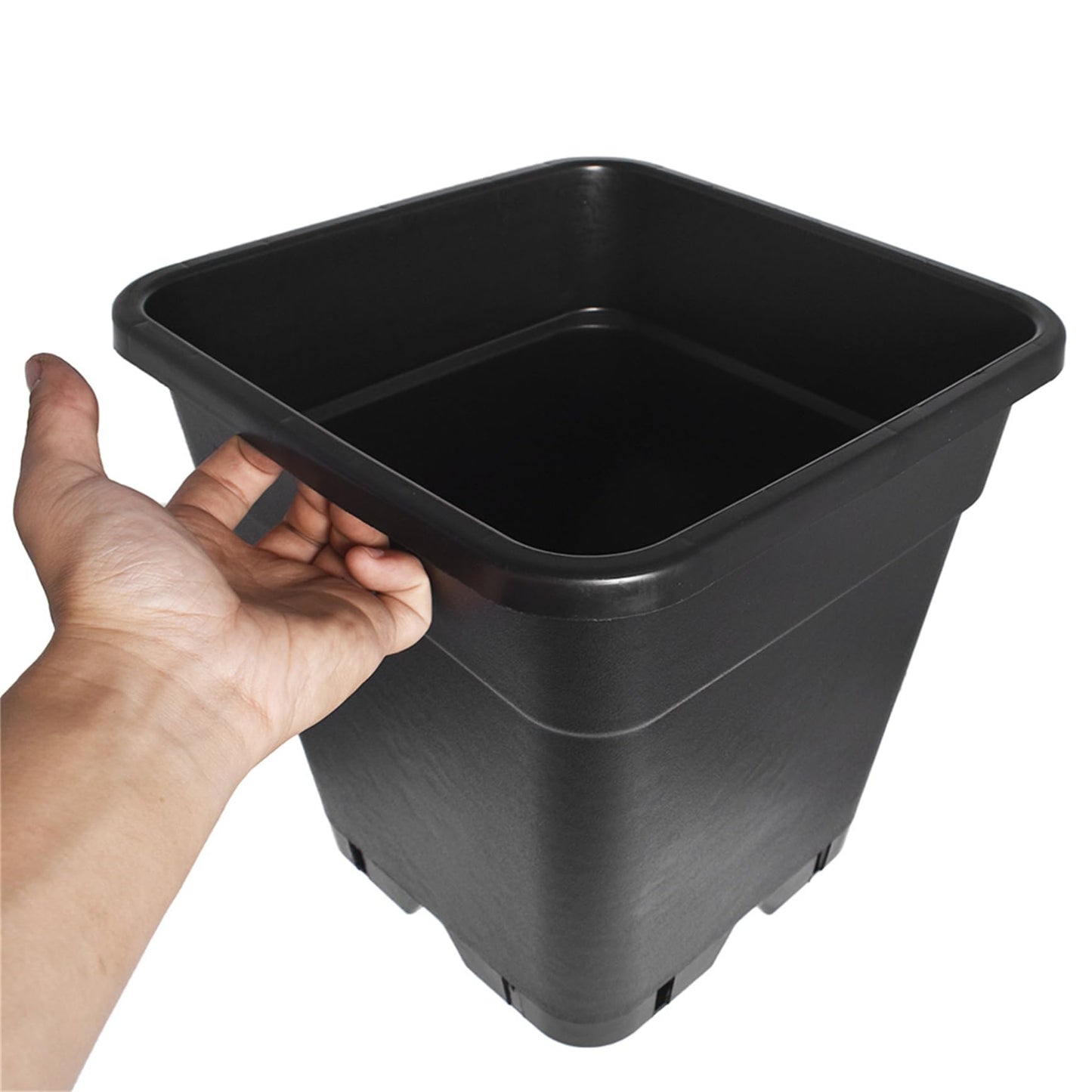 YSMN 10 Pcs 1.4 Gallon Black Square Nursery Pots with Drainage Holes and Plant Flexible Seedling Pots Seed Starting Planter for Indoor Outdoor Flowers