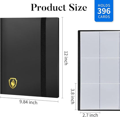 Card Binder 9 Pocket, Fabmaker 396 Pockets Trading Card Binder, Premium Collector Card Album for Standard Cards, Side Loading Card Collection Folder for Game Cards, Sport Cards, Pink