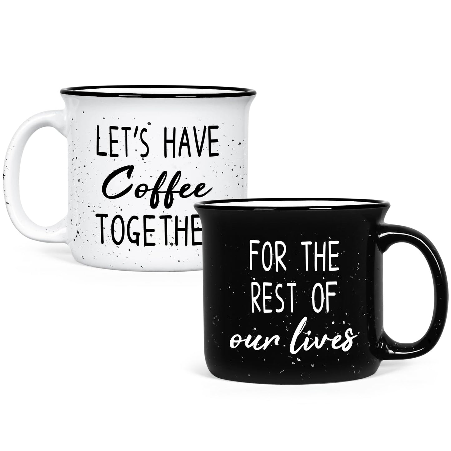 YHRJWN Couples Gifts, Let's Have Coffee Together For The Rest Of Our Lives Mug, Engagement Gifts for Couples, Anniversary Wedding Presents for Him Her, 15Oz