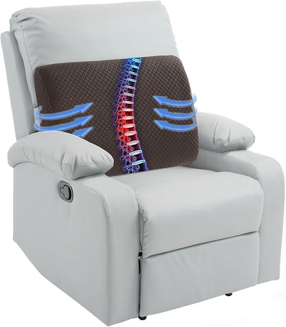 HOMBYS Lumbar Support Pillow for Recliner Chair, Memory Foam Back Support Cushion for Elderly,Extra Large Lumbar Support Pillow,Thick Backrest for Home Reading (Dark Coffee, 20“x13.5"x5")