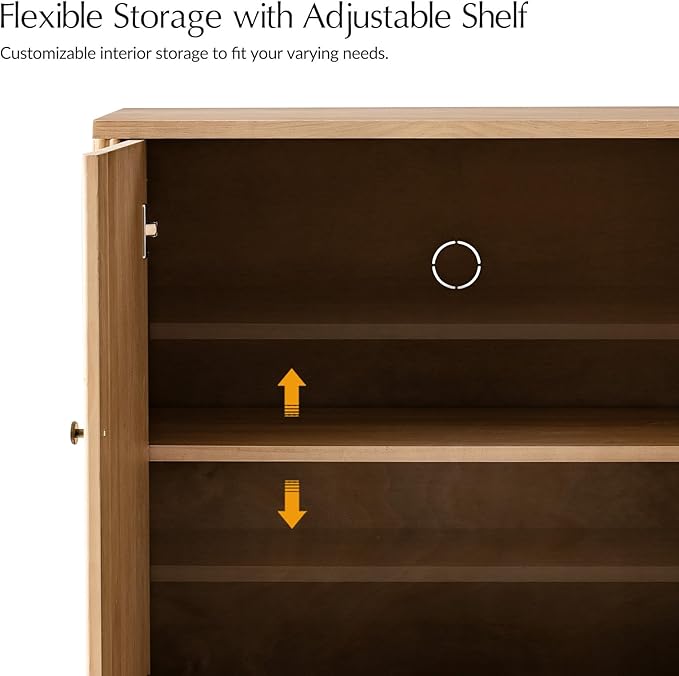 HULALA HOME Solid Wood Sideboard Buffet Cabinet Set of 2