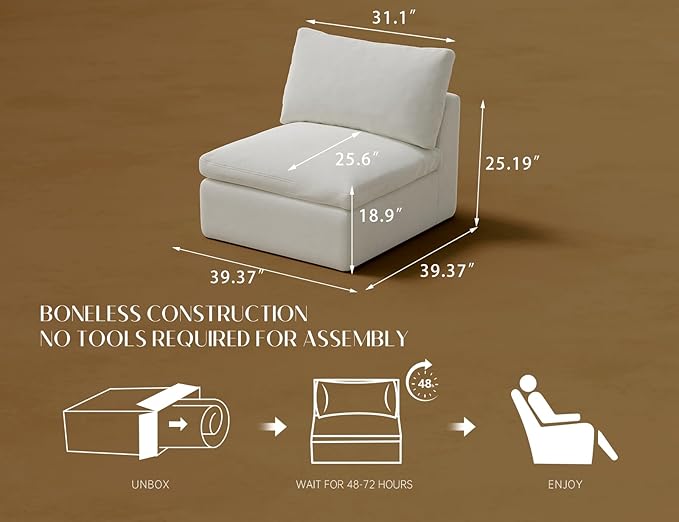 ohllob Middle Back for Cloud Sectional Couches Living Room