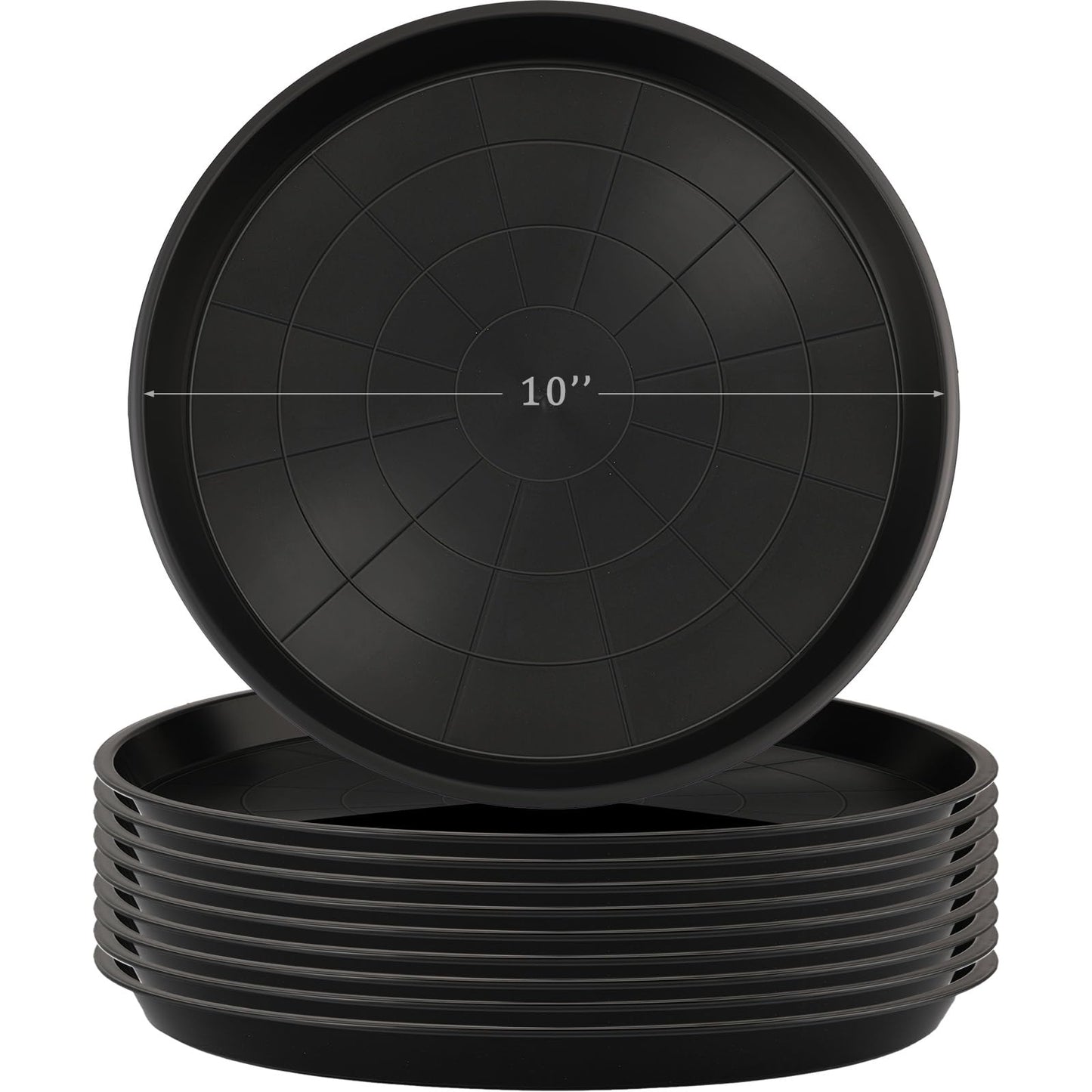 Eccliy 10 Packs 10 Inch Plastic Large Plant Saucers Heavy Duty Planter Trays Jumbo Flower Pot Saucers Plastic Water Trays for Indoors and Outdoors