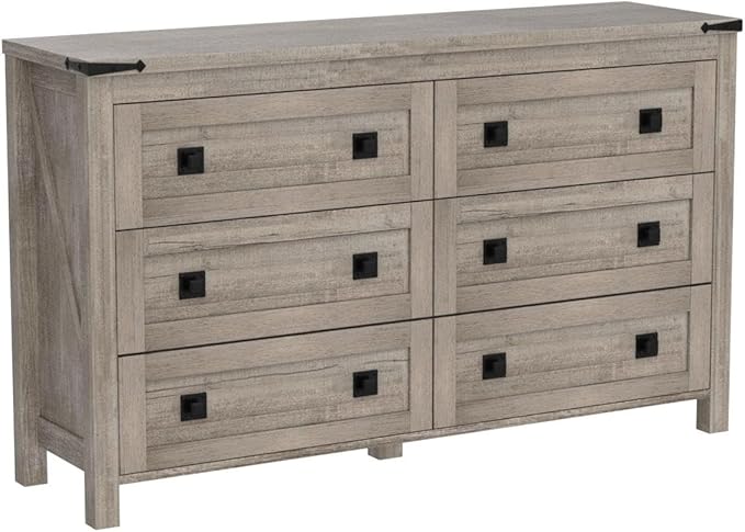 T4TREAM Farmhouse 6 Drawers Dresser