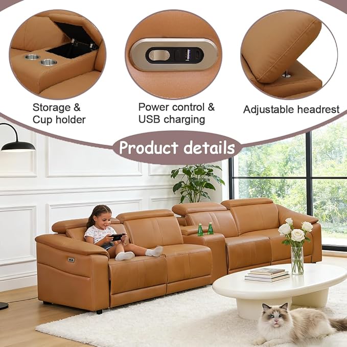Power Recliner Sofa Set, Reclining Sectional Sofa Couch