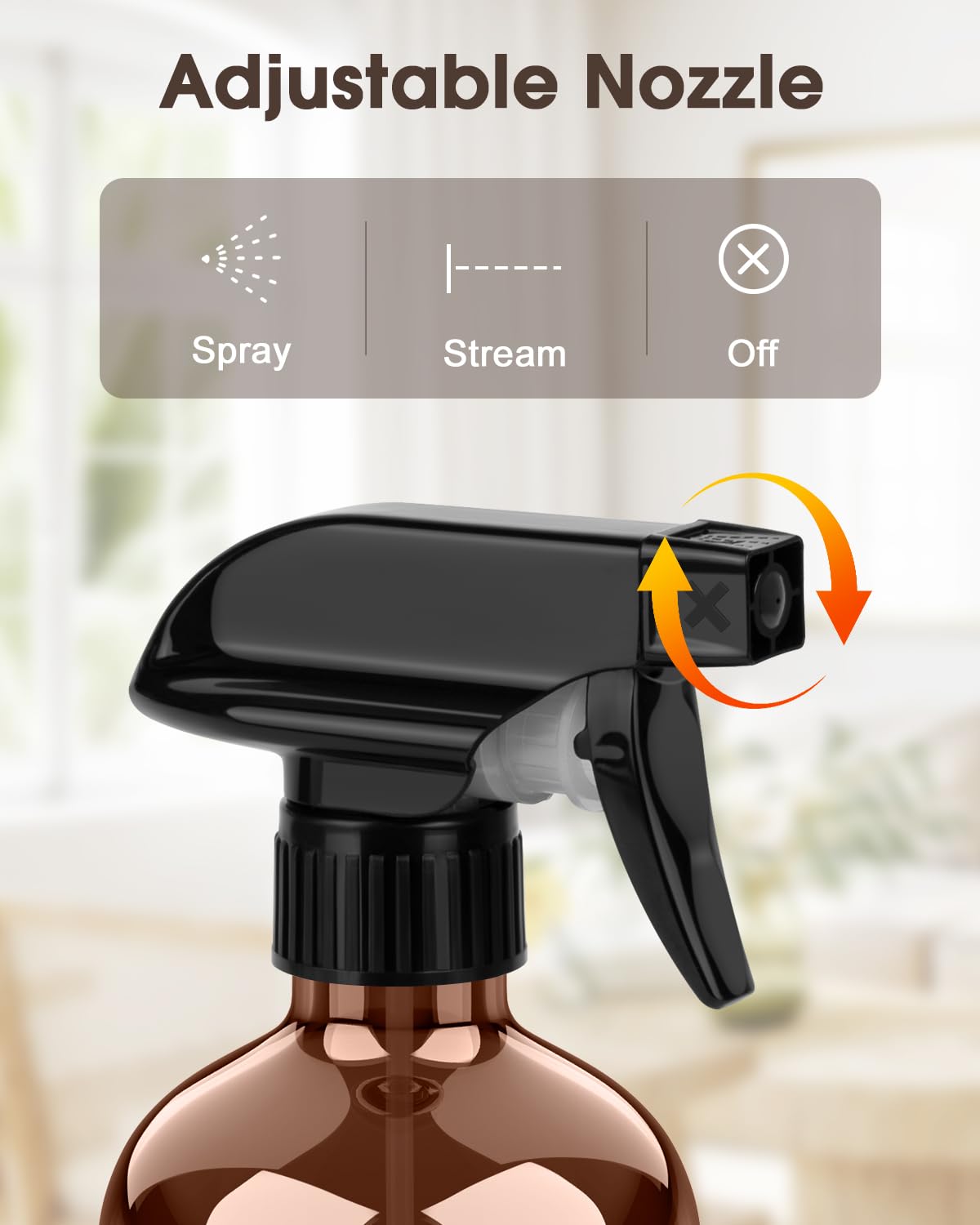 Bontip Glass Spray Bottle with Silicone Sleeve Protection, Amber Glass Spray Bottle Set for Window Cleaner Aromatherapy Facial Hydration Watering Flowers Hair Care 2 Pack/16 oz (Black & White, 16 oz)