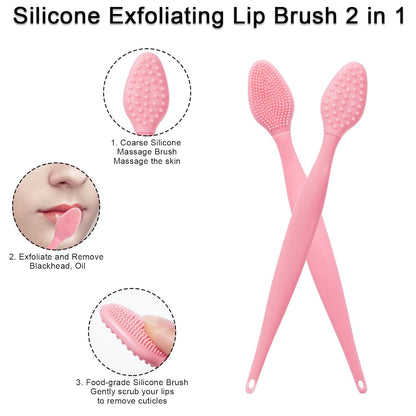 Silicone Facial Cleansing Brush 3 Pack, Beomeen 4 in 1 Handheld Face Scrubber for Deep Gentle Exfoliating, Double-Ended Face Wash Scrub Brush for Face Skincare and Massage (Green)