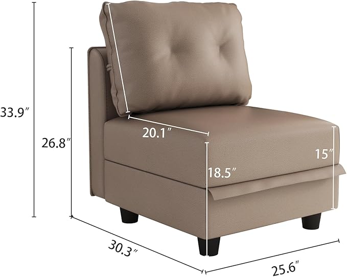 LLappuil Modular Sectional Sofa Middle Module Storage Seat