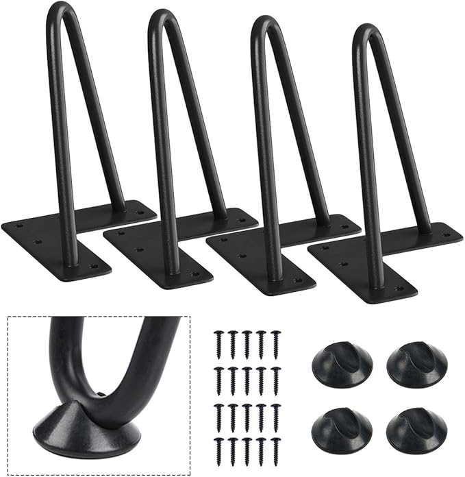 SMARTSTANDARD 6 Inch Heavy Duty Hairpin Furniture Legs, Metal Home DIY Projects