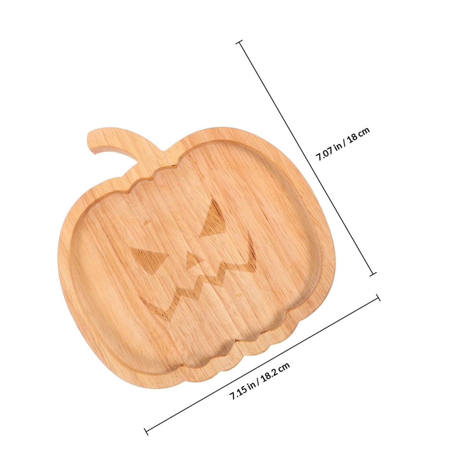 MAGICLULU Pumpkin Snack Plate Wooden Serving Platter Multipurpose Snack Container for Halloween Household Tea and Breakfast Storage Tray