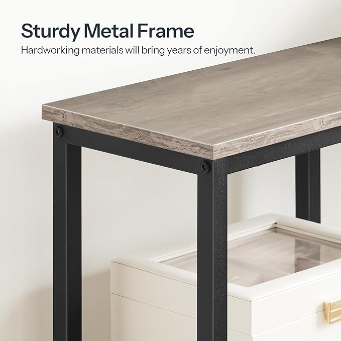 HOOBRO Narrow Console Table, Sofa Table, 4-Tier Industrial Entryway Table