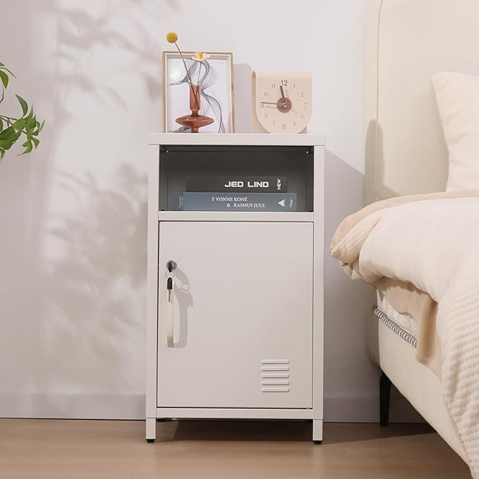 ALBAD Compact Metal Nightstand