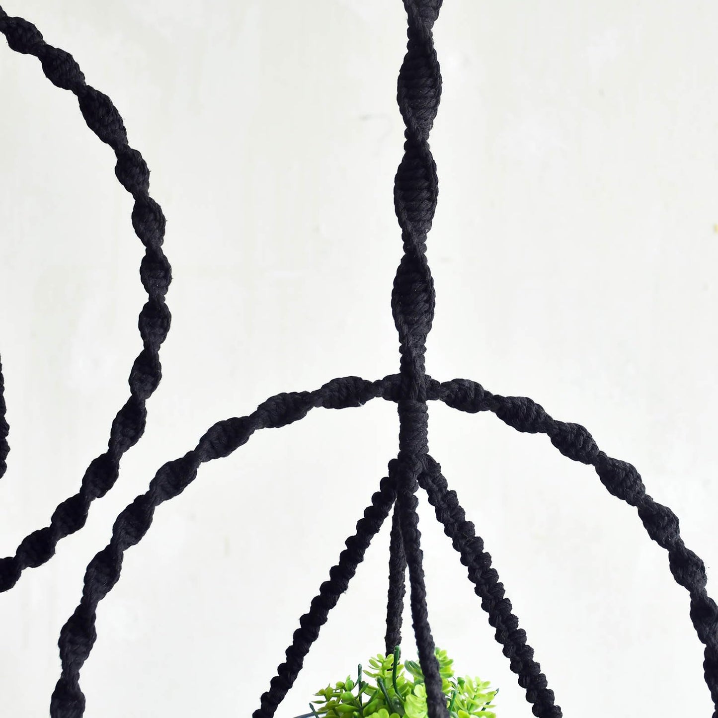 Macravine 2-Pack Indoor Plant Holder, Macrame Hanging Planter for Home Decoration, Boho Plant Hanger by Window, 2 Sizes: 11.8" X23.6“, 11.8“ X31.5” Black(No Pot and Plant Included)