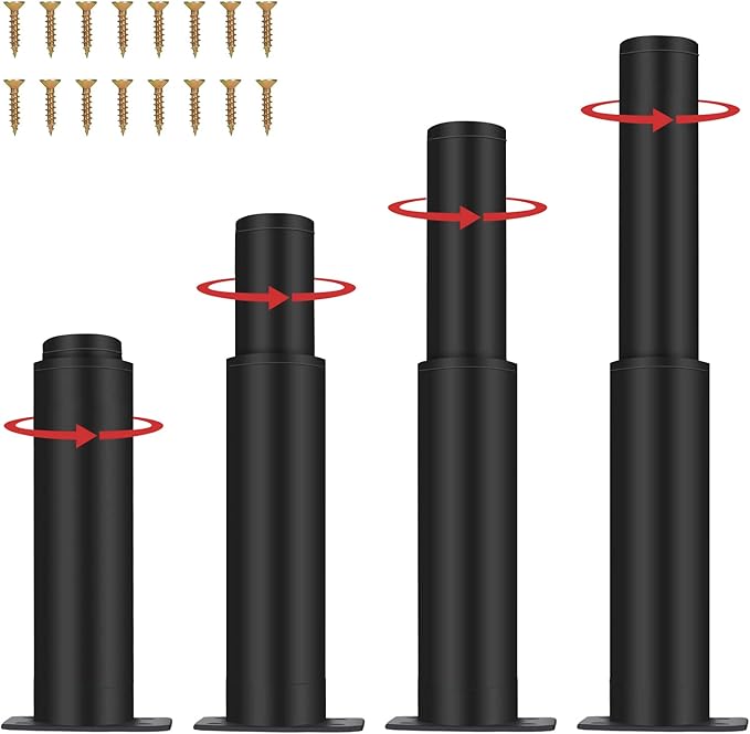 7"-12" Metal Adjustable Legs, Adjustable Height Replacement Legs
