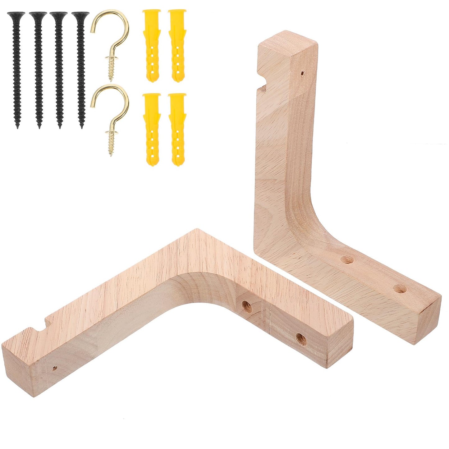 FENICAL 2pcs Wooden Plant Hangers Heavy-Duty Wall Hooks for Indoor and Outdoor Hanging Plants Natural Wood Hanging Bracket Supports Flowerpots Ceiling and Wall Mounted