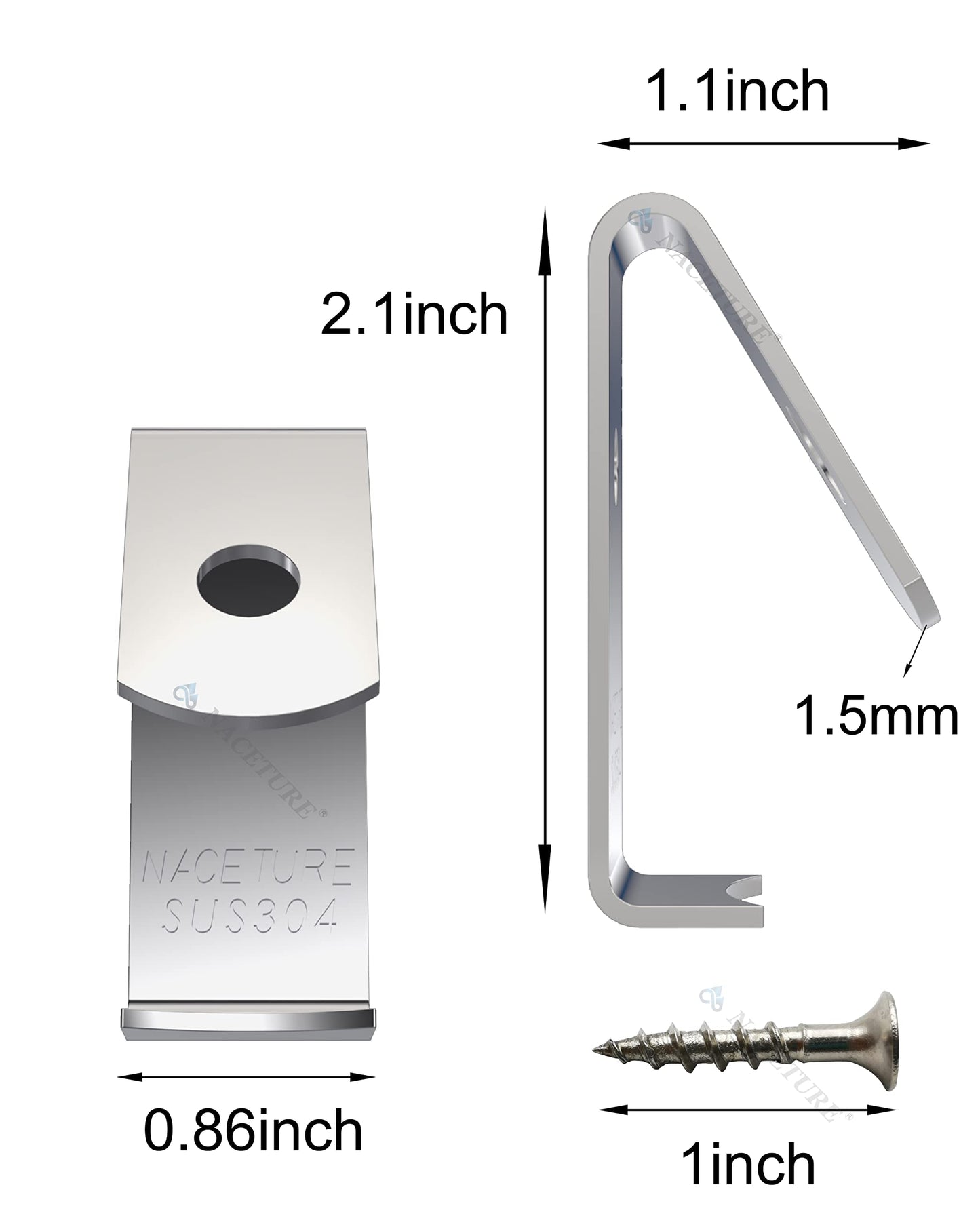 NACETURE 12 Pack Stainless Steel Plant Hangers Flower Pot Clips - Outdoor Wall Hook Metal Plant Stand Holds 5" to 8" Standard Flower Pot