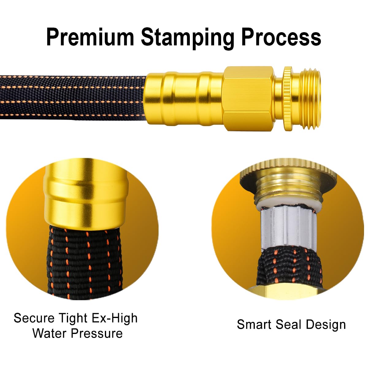 10FT Lightweight Flexible Garden Hose,Non-Slip Handles,Non-kink Hose,Solid Brass Fitting for Boats, RV Water Hose,Marine Washdown,Lawn,Garden,Leakproof TPE Hose (GreenBlack, 10 Ft)