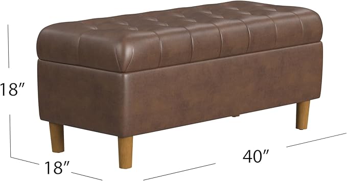 Homepop Home Decor | Tufted Ainsley Button Storage Ottoman Bench