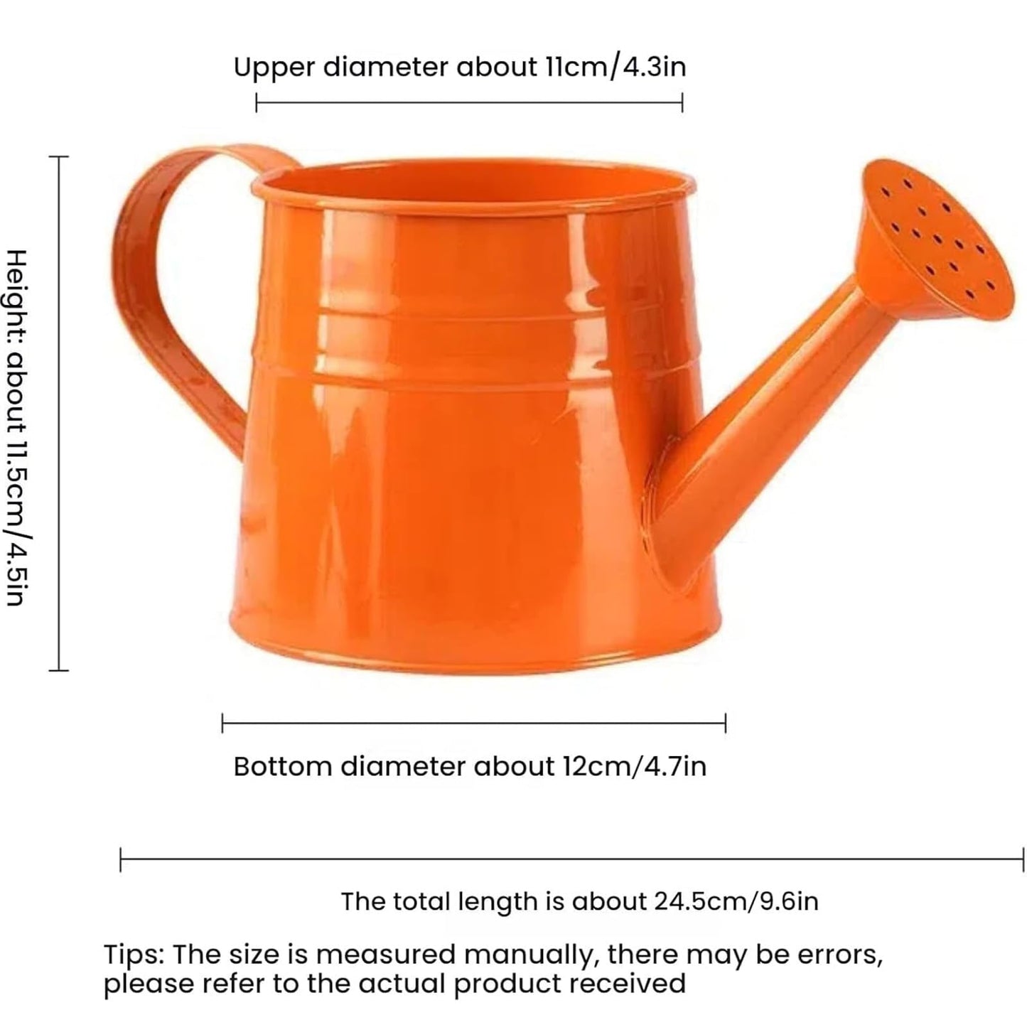 Plant Watering Can, 1L Metal Flower Garden Watering Can, Lightweight Durable Decorative Sprinkling Can for Indoor Outdoor Plants, Patio, Balcony & Garden (Green)