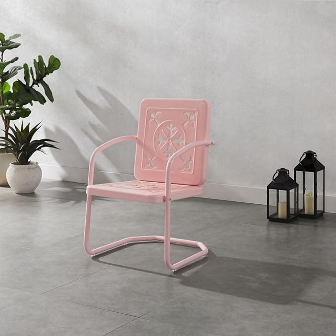 Crosley Furniture Azalea 2-Piece Outdoor Chair Set, Vintage Retro Metal Patio